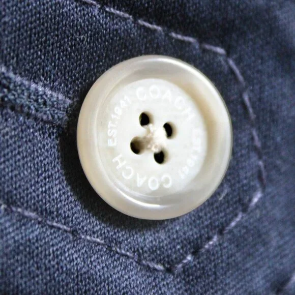 Coach Women's Classic Navy Blue Double Breasted Trench Coat Size XS - Picture 6 of 7